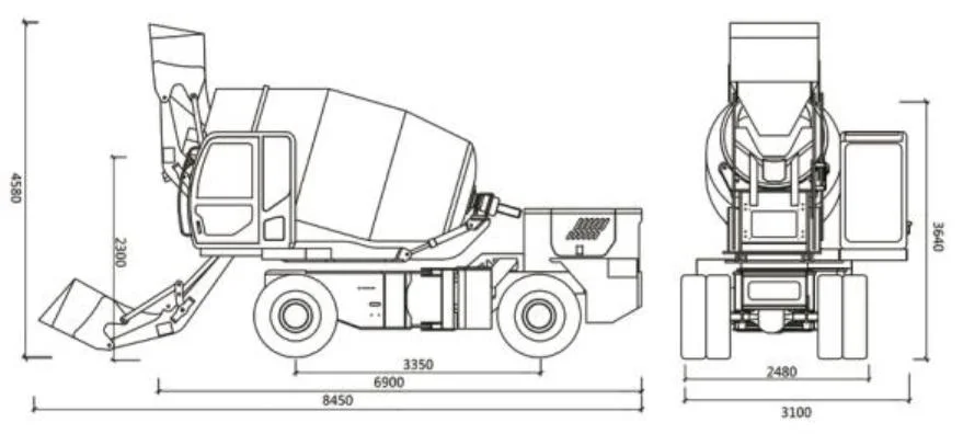 5.5 M&sup3; Automatic Concrete Mixer Truck 5500L Self Loading Concrete Mixer
