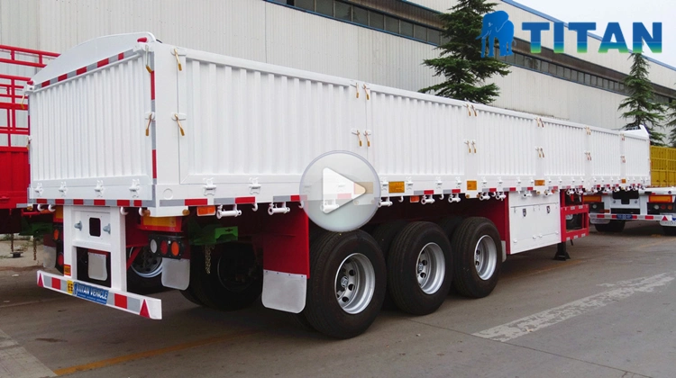 (Spot Promotion) China 3 Axles Drop Side Board Sidewall Triaxle Trailer with Side Wall Boards Grain Cargo Transport Truck Semi Trailer for Sale Manufacturers