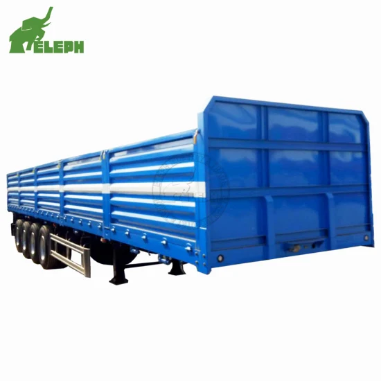 Eleph 4 Axle High Bed Side Wall Semi Trailer Drop Panels Sidewall Trailer Removable Container Cargo Trailer